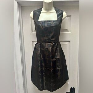 New Oscar De La Renta Coffee Bean 100% Silk Dress. Made In Italy.